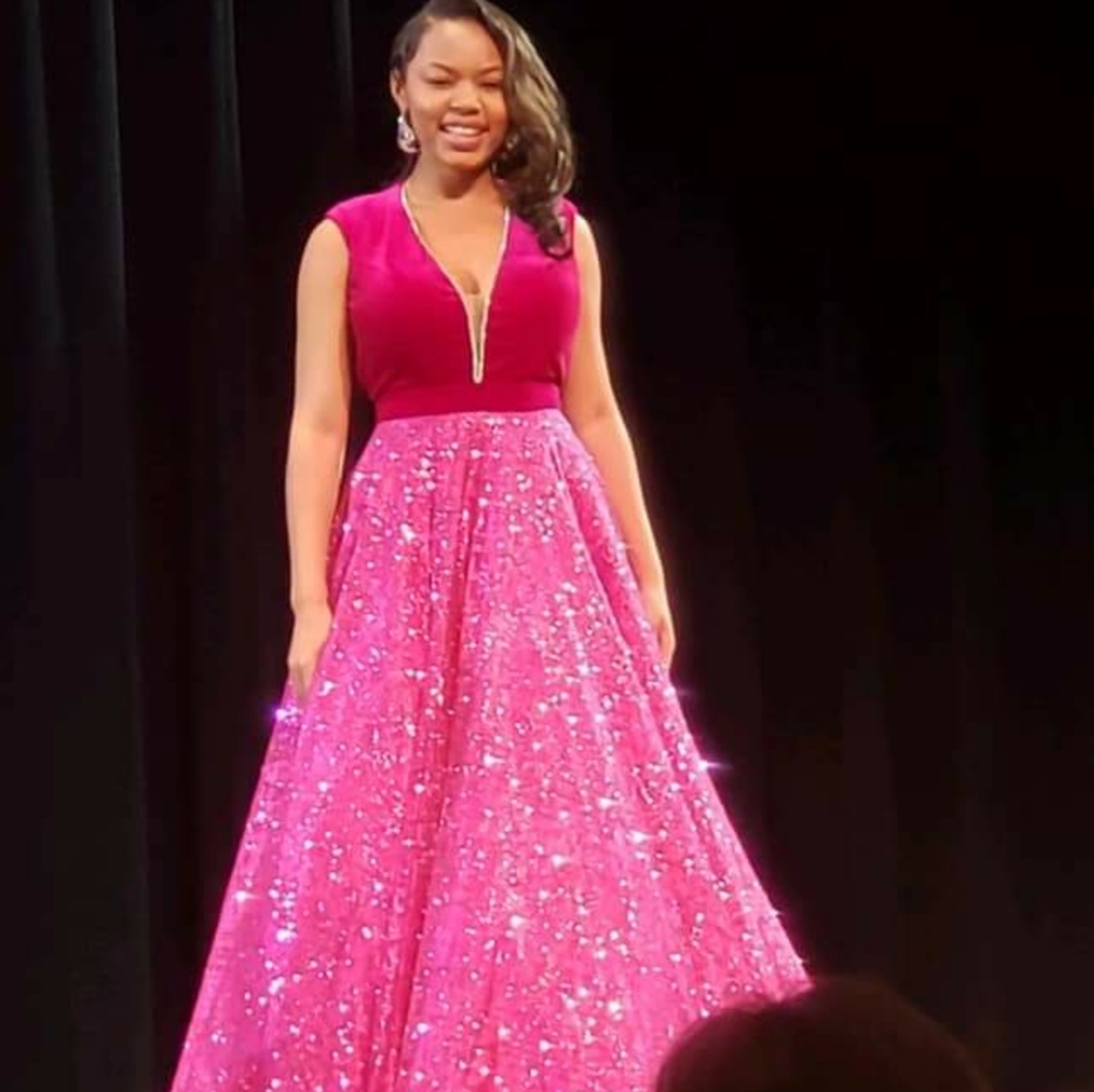 Magenta Velvet Top Gown